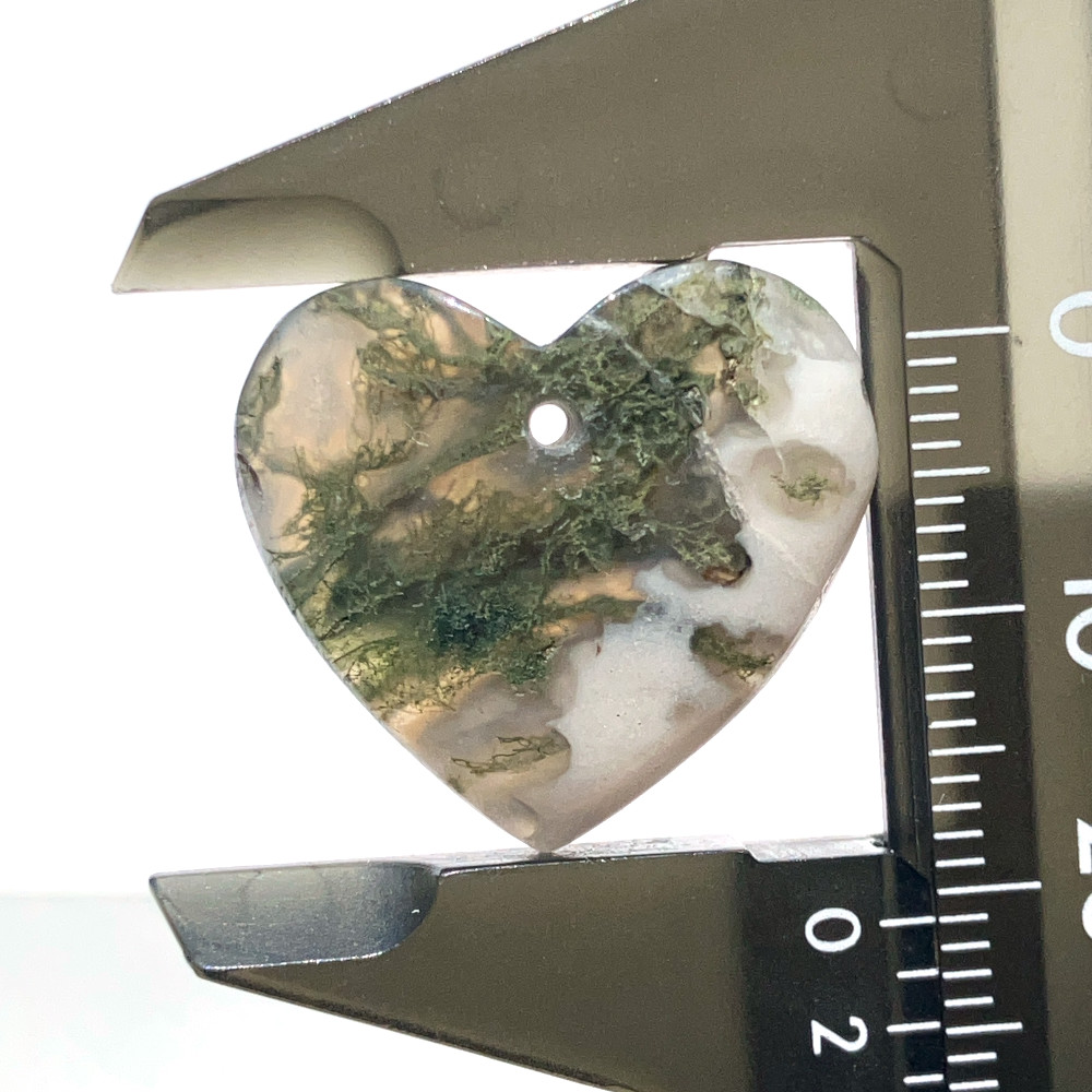 穴あきハート形モスアゲート[319] 21x23mm 24Cts