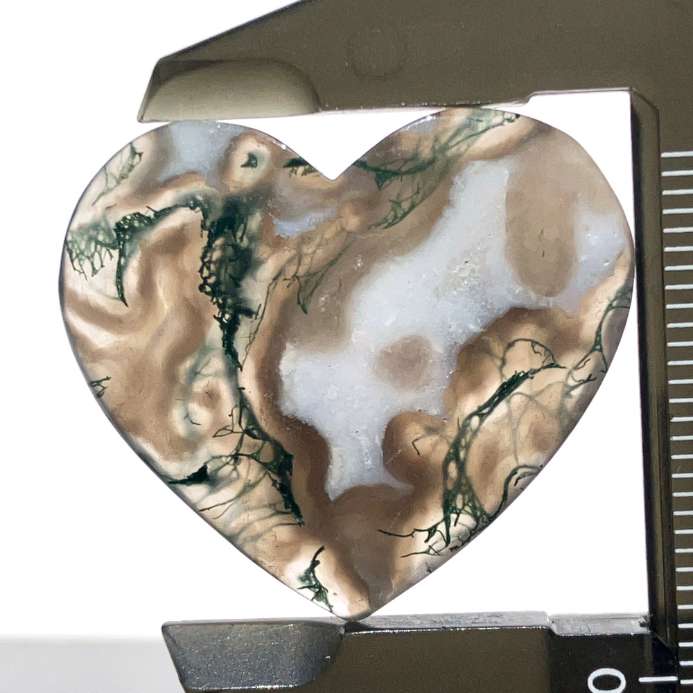 ハート形モスアゲート[320] 28x32mm 39Cts