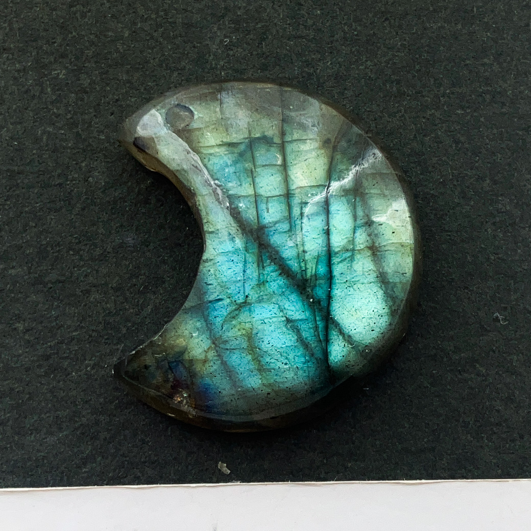 穴あき月形ラブラドライト[762] 24x15mm 29Cts