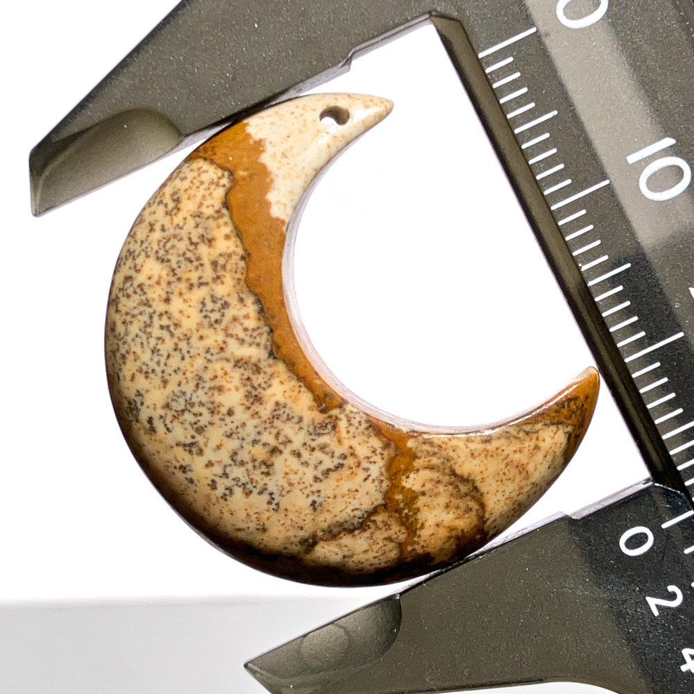 穴あきピクチャージャスパー月形[m32] 30x13mm 30Cts