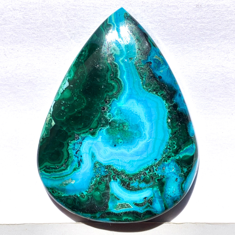 クリソコラマラカイト[135] 42x31mm 80Cts 天然石ルース