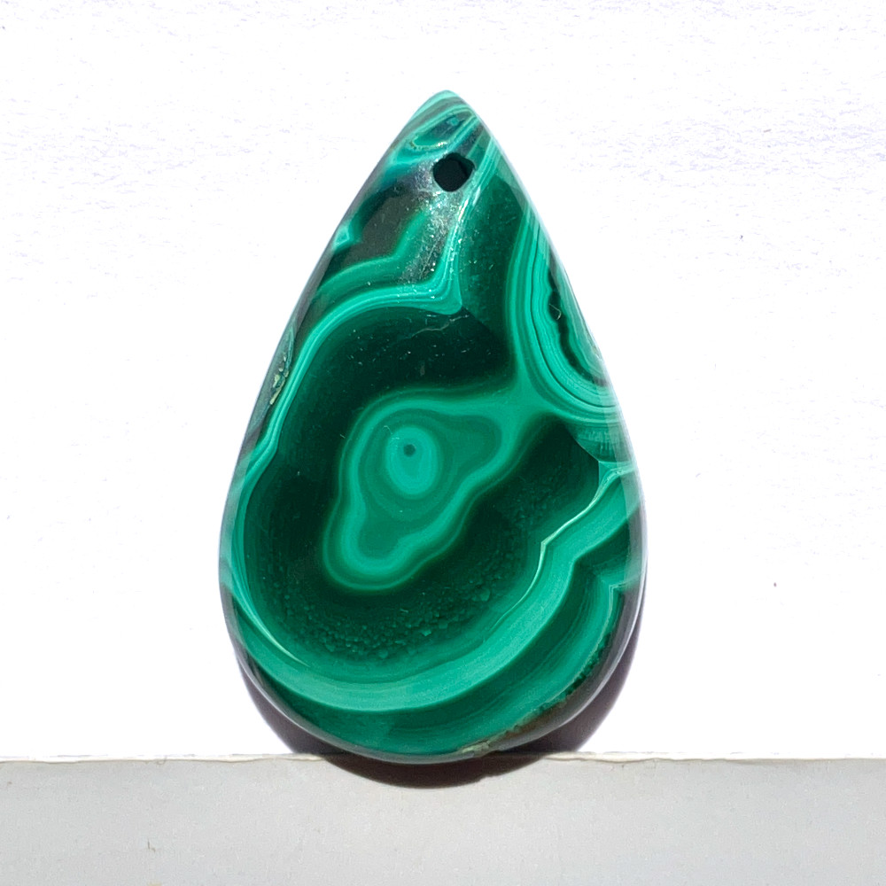 穴あきマラカイト[138] 32x21mm 48Cts 天然石ルース